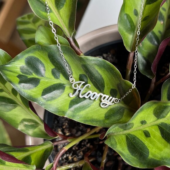 "HOORAY" Silver Necklace❕ - Picture 4 of 7
